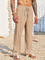 Men’s Straight-Fit Casual Pants – Corduroy, Anti-Wrinkle, Ankle Length