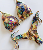 Printed Tassel Bikini Set - Multi-Color Two-Piece QS04