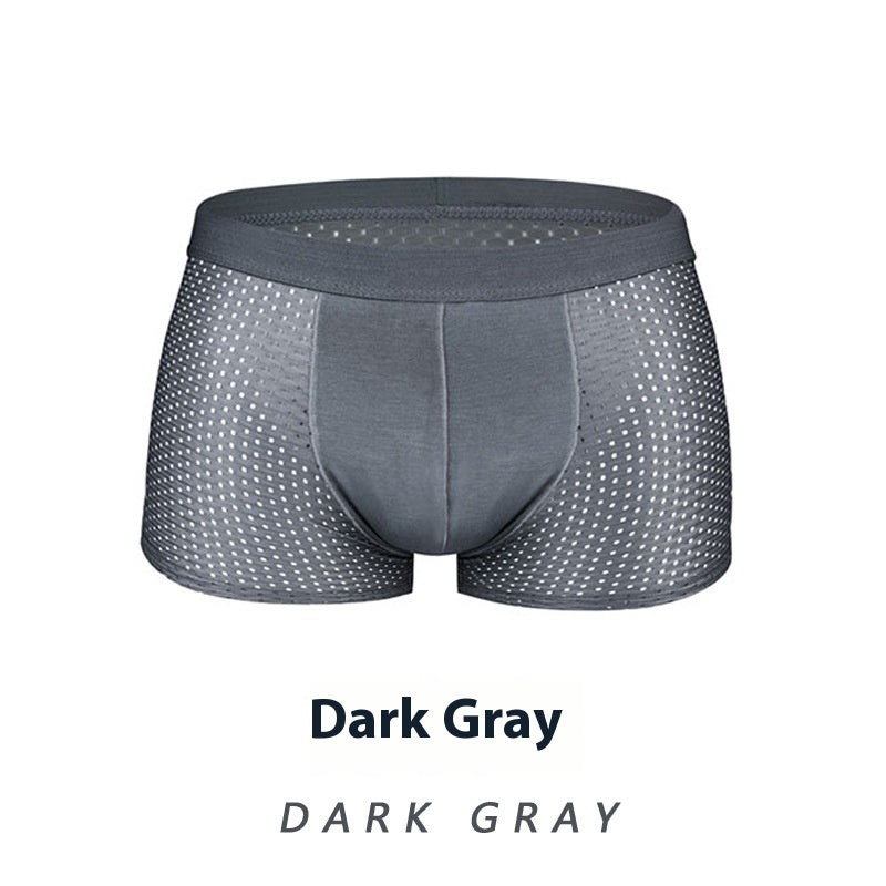 Ice Silk Men's Shorts Head Plus Size Boxer Briefs Gray