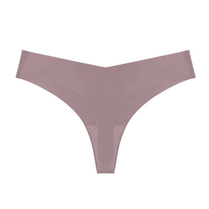 Women’s Low Waist Seamless T-Back Panties – Ice Silk, Cotton Crotch