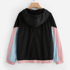 College Style Colorblock Sunscreen Jacket - UV Protection