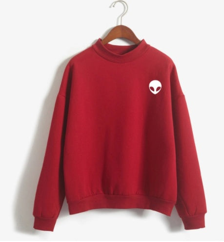 Alien Graphic Sweatshirt - Casual Pullover Hoodie