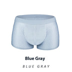 Ice Silk Men's Shorts Head Plus Size Boxer Briefs Blue Gray