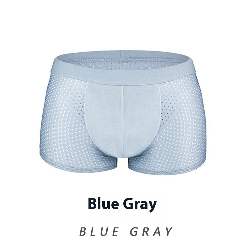 Ice Silk Men's Shorts Head Plus Size Boxer Briefs Blue Gray