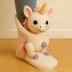 Plush Crochet Animal Cute Animal Socks Unicorn Average Size