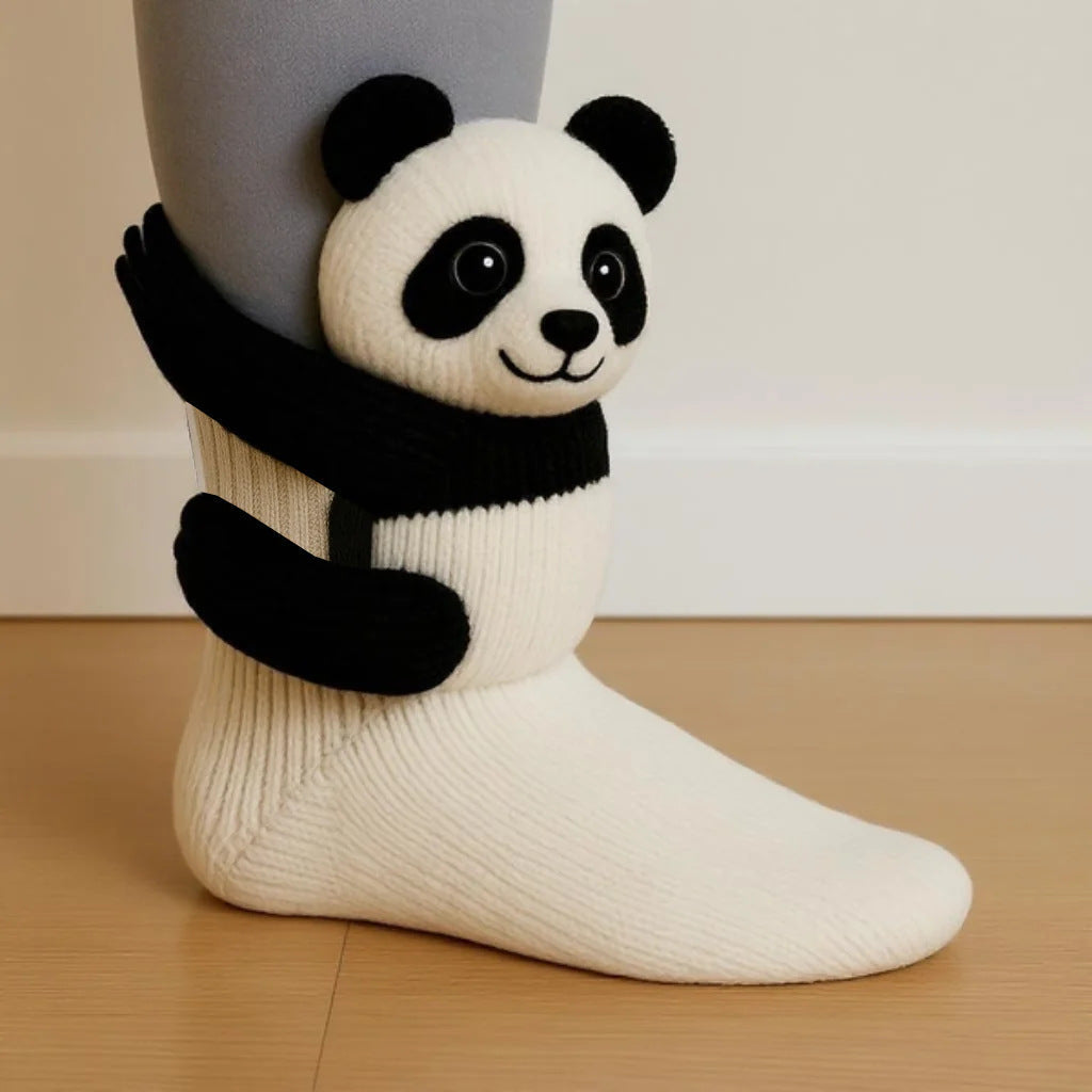 Plush Crochet Animal Cute Animal Socks Panda Average Size