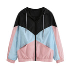 College Style Colorblock Sunscreen Jacket - UV Protection