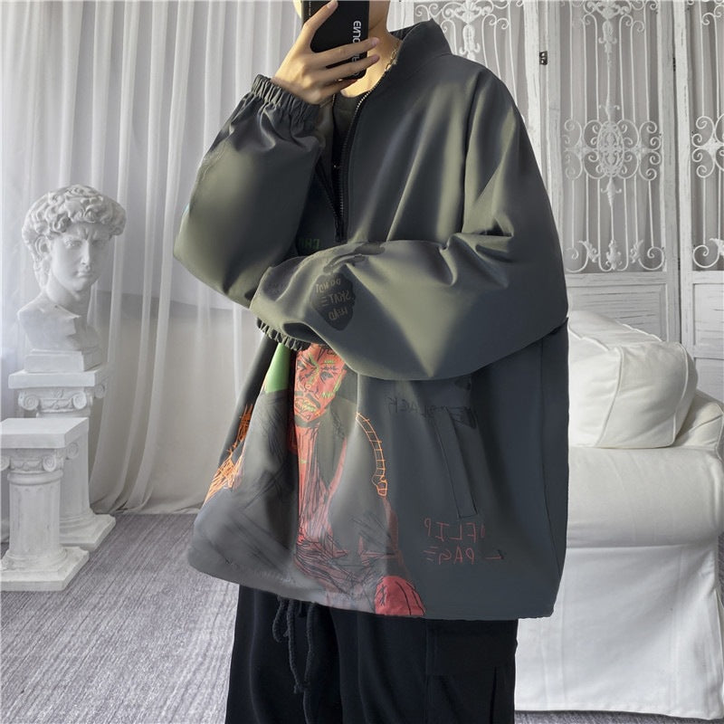 Graffiti Clothes Men's Korean Style Trendy Handsome Street Jacket