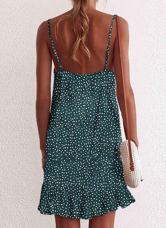 Floral Suspender Dress - Summer A-Line Sling Style