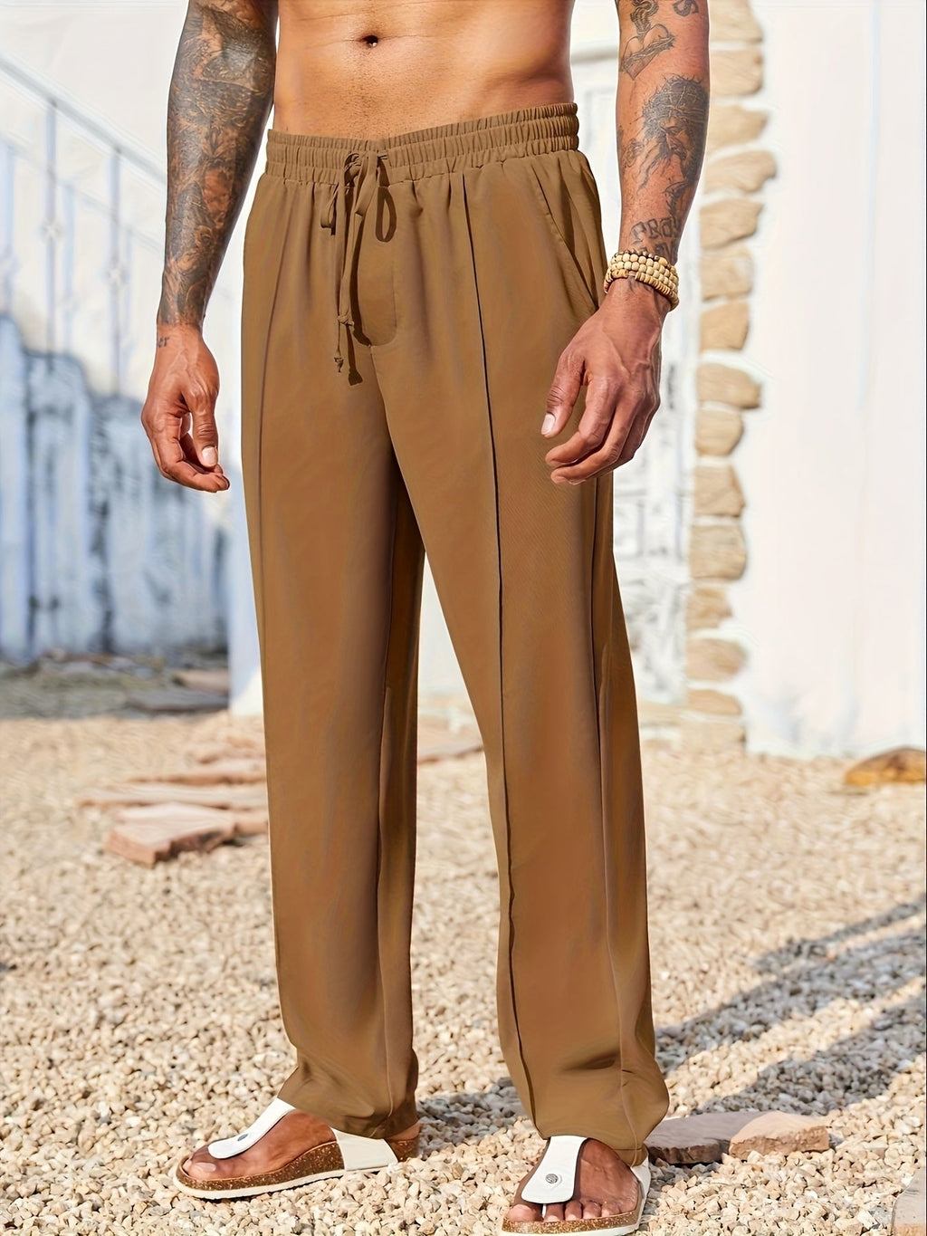 Men’s Straight-Fit Casual Pants – Corduroy, Anti-Wrinkle, Ankle Length