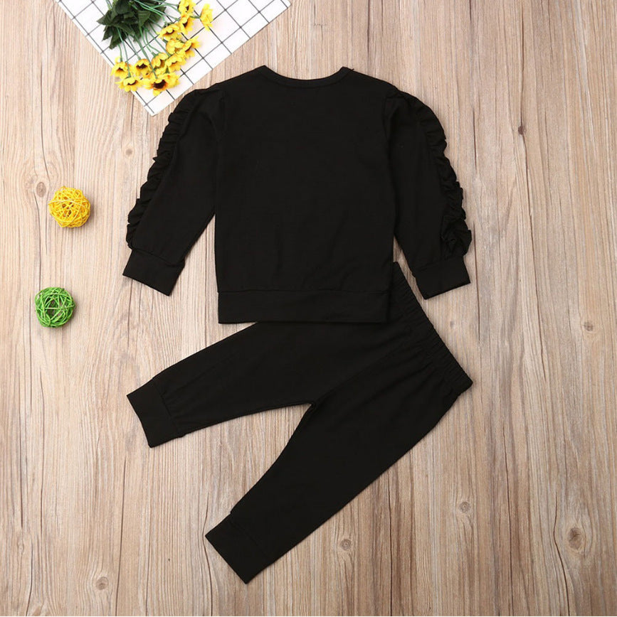 Newborn Baby 2-Piece Outfit Set – Ruffle Jumper & Pants, Long Sleeve