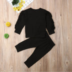 Newborn Baby 2-Piece Outfit Set – Ruffle Jumper & Pants, Long Sleeve