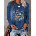 2-Pack Women’s Floral Graphic Long Sleeve T-Shirts – Casual Loose Fit