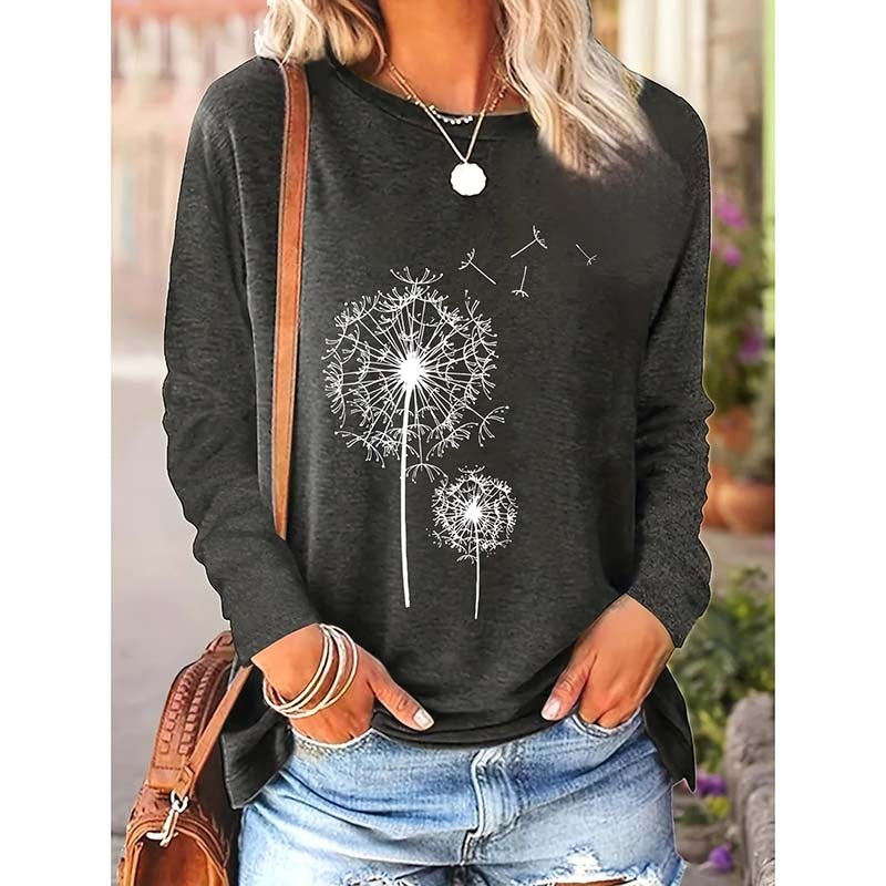 2-Pack Women’s Floral Graphic Long Sleeve T-Shirts – Casual Loose Fit
