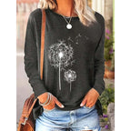 2-Pack Women’s Floral Graphic Long Sleeve T-Shirts – Casual Loose Fit