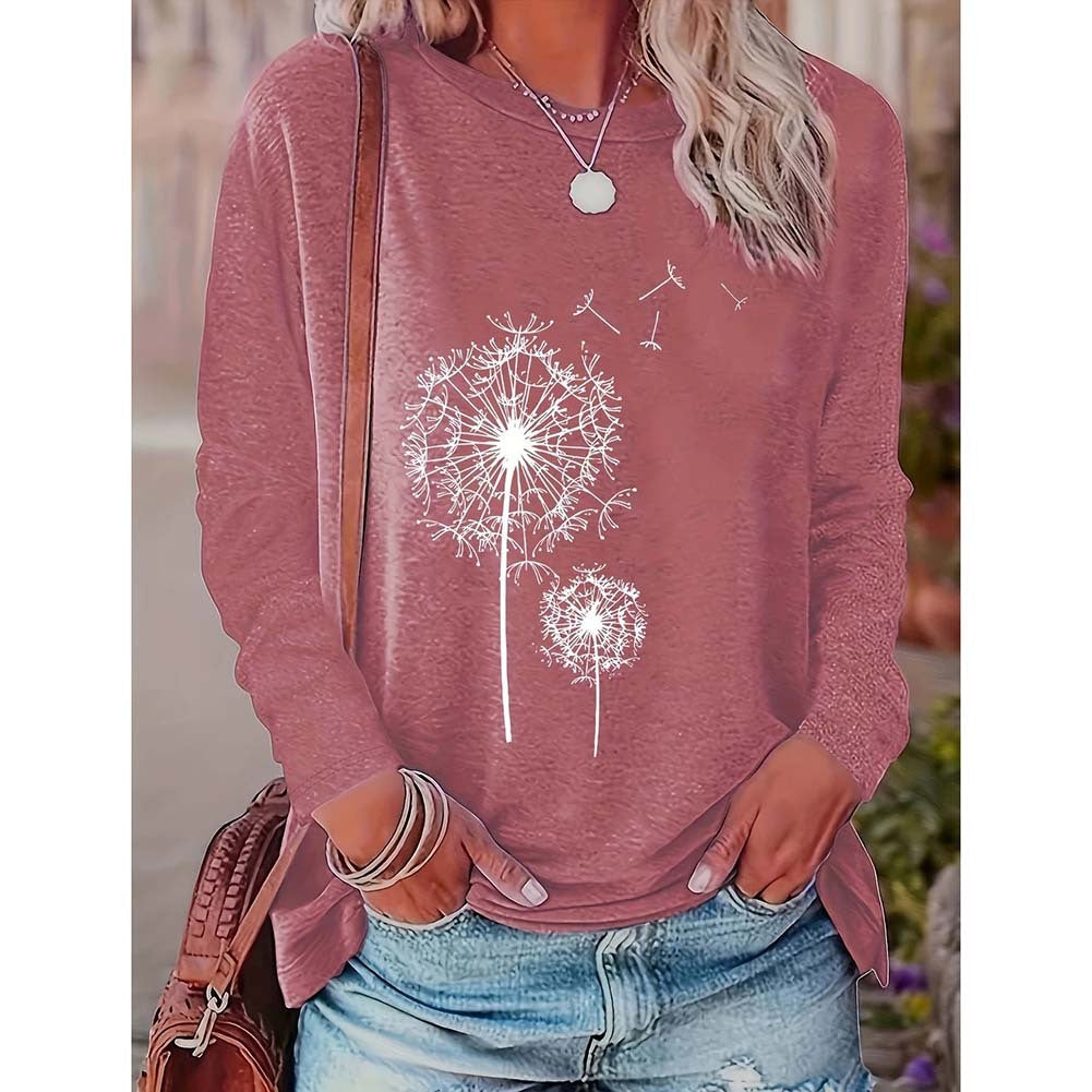 2-Pack Women’s Floral Graphic Long Sleeve T-Shirts – Casual Loose Fit