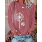 2-Pack Women’s Floral Graphic Long Sleeve T-Shirts – Casual Loose Fit