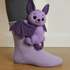 Plush Crochet Animal Cute Animal Socks Bat Average Size