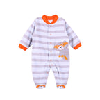 Spring & Autumn Infant Romper - Comfortable Baby Onesie Y Gray Stripe Fox