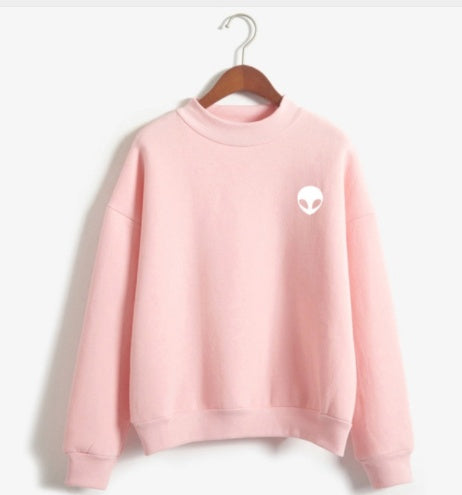 Alien Graphic Sweatshirt - Casual Pullover Hoodie