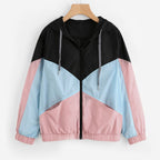 College Style Colorblock Sunscreen Jacket - UV Protection