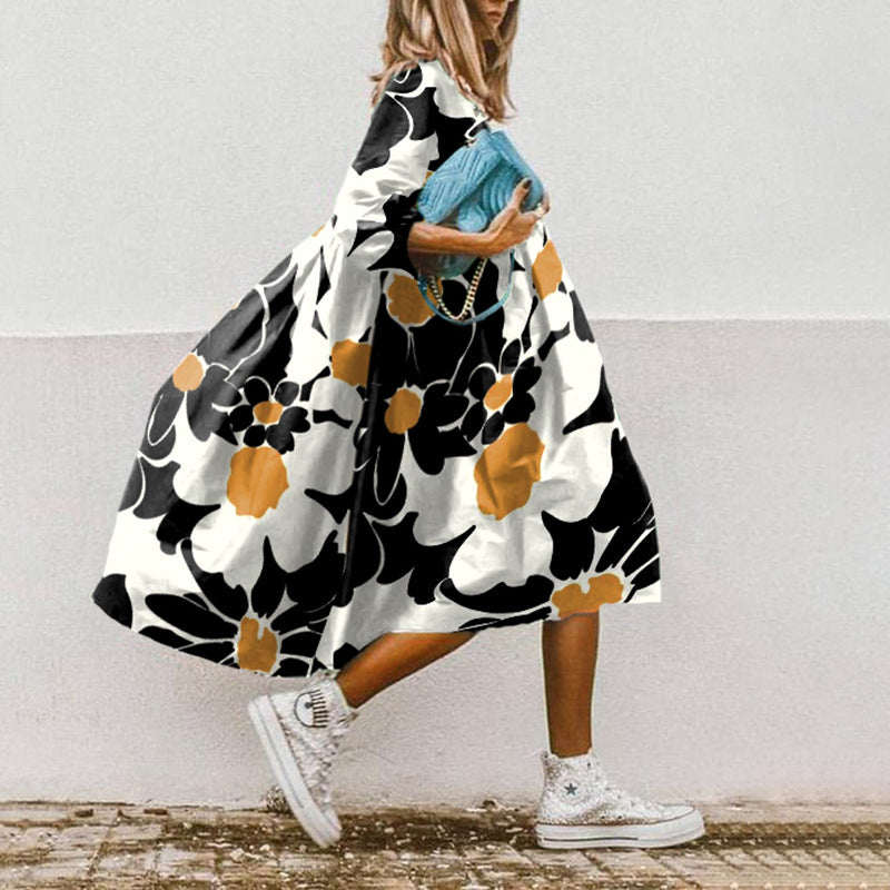 Summer Loose High Waist Dress - Sweet Printed Style BLQ22091T6