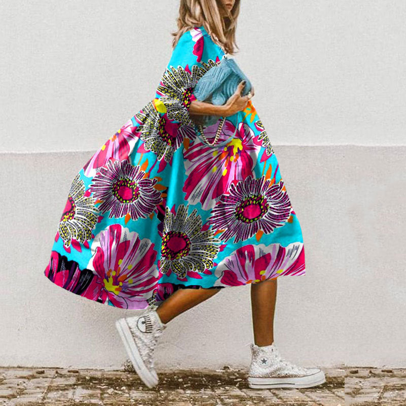 Summer Loose High Waist Dress - Sweet Printed Style BLQ22091VP