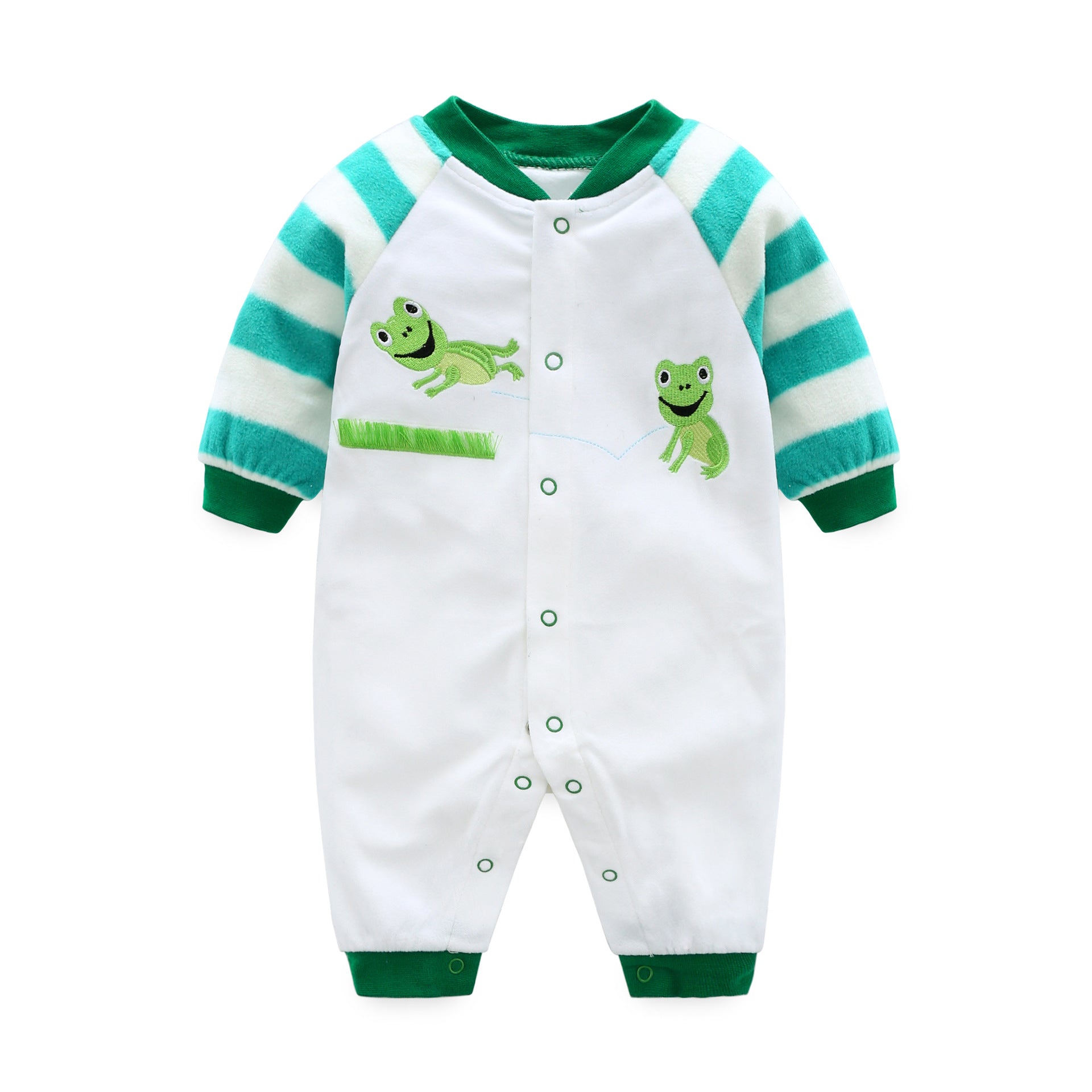 Spring & Autumn Infant Romper - Comfortable Baby Onesie Y Green Frog
