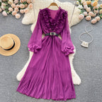 Summer Long Sleeve Chiffon Dress - Elegant Style