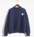 Alien Graphic Sweatshirt - Casual Pullover Hoodie