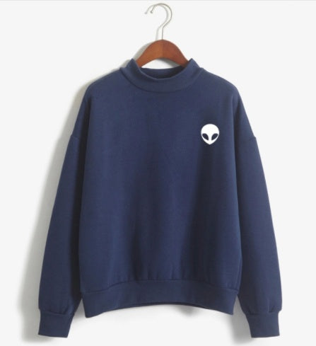 Alien Graphic Sweatshirt - Casual Pullover Hoodie