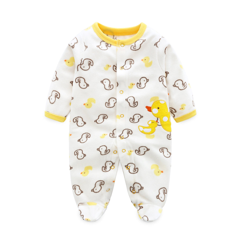 Spring & Autumn Infant Romper - Comfortable Baby Onesie Y White Duck