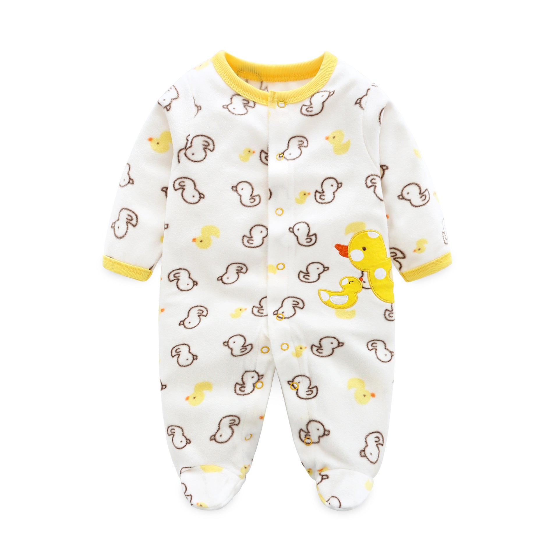 Spring & Autumn Infant Romper - Comfortable Baby Onesie Y White Duck