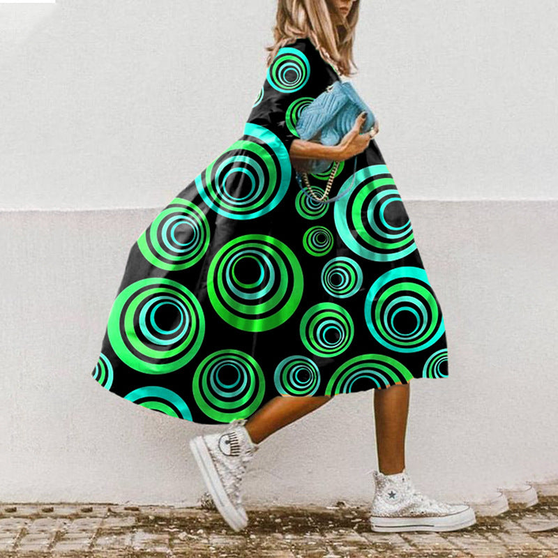 Summer Loose High Waist Dress - Sweet Printed Style BLQ2210114
