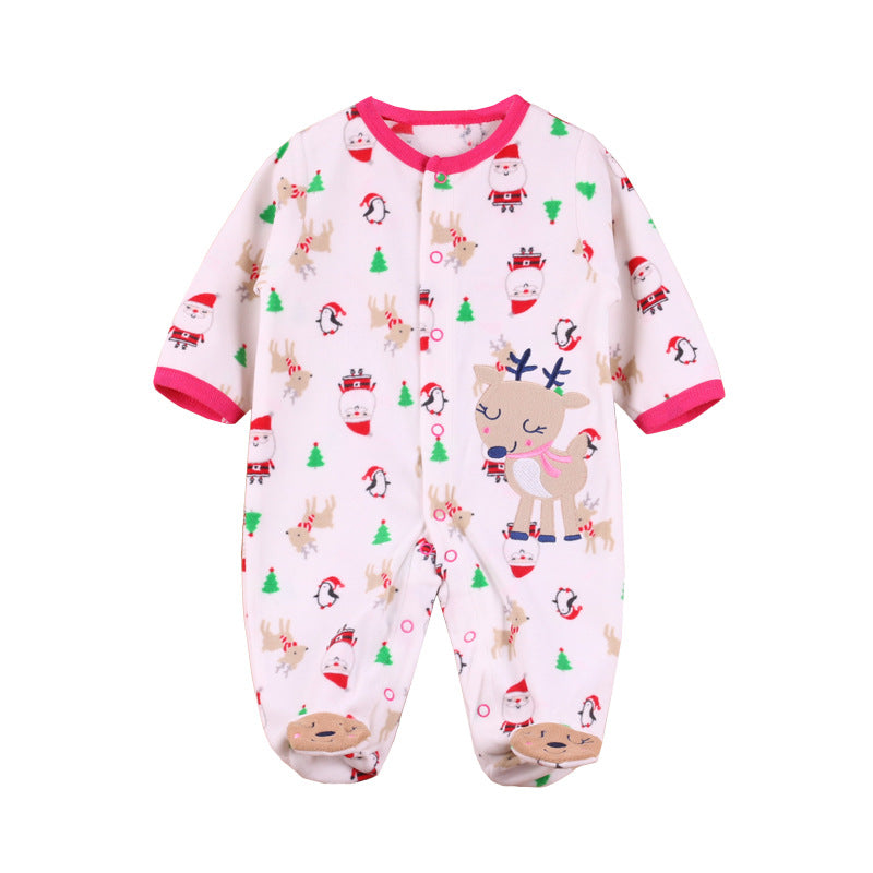 Spring & Autumn Infant Romper - Comfortable Baby Onesie Y Deer On White Background