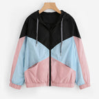 College Style Colorblock Sunscreen Jacket - UV Protection
