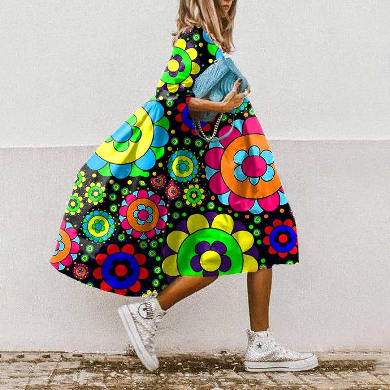 Summer Loose High Waist Dress - Sweet Printed Style BLQ22091WF