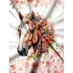 Women’s Horse Print Long Sleeve T-Shirt – Crewneck Casual Tee
