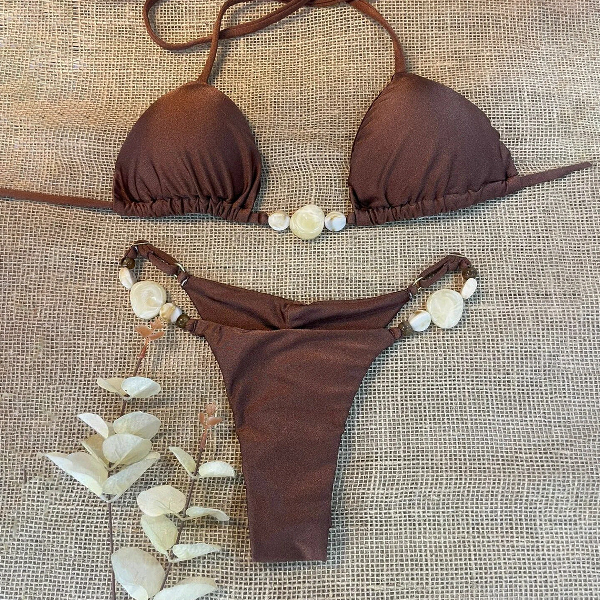 Solid Color Two-Piece Swimsuit - High Elasticity