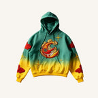 Vintage Print Loose-fitting Hoodie Sweater