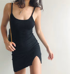 Women's Summer New Suspender Dress Black