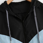 College Style Colorblock Sunscreen Jacket - UV Protection