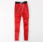 FOG Men's Casual Pants with Zipper - Retro Stripe Design Rad