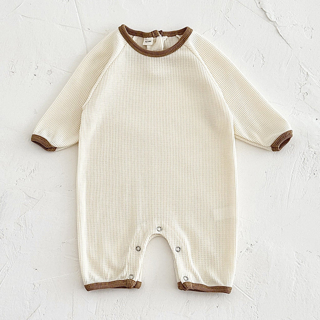 Newborn Rompers Baby Waffle Short Sleeve Rompers