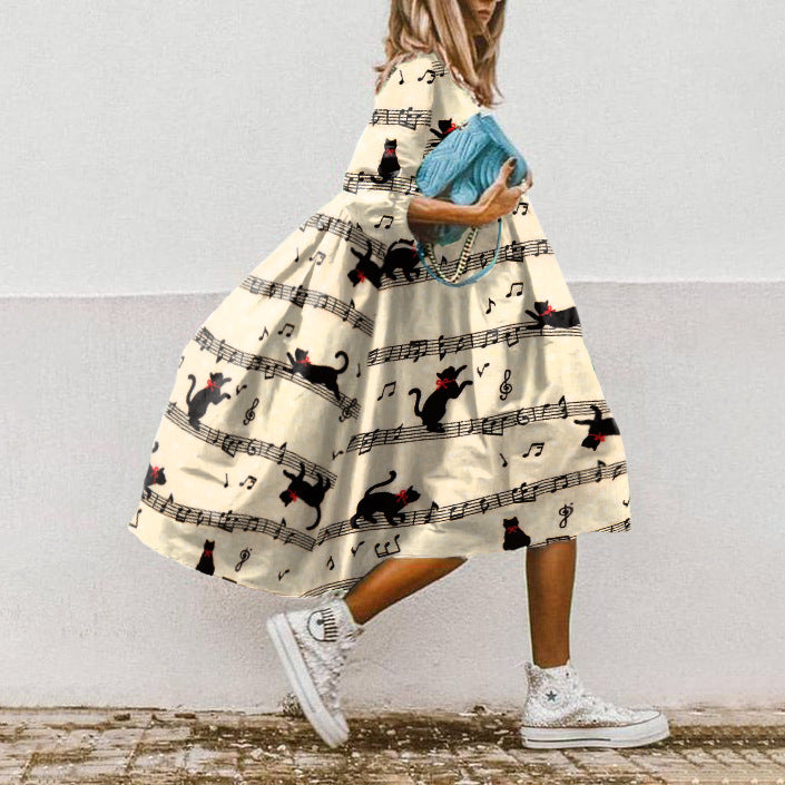 Summer Loose High Waist Dress - Sweet Printed Style BLQ2F221011L