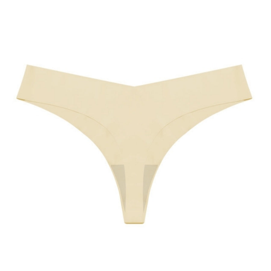 Women’s Low Waist Seamless T-Back Panties – Ice Silk, Cotton Crotch