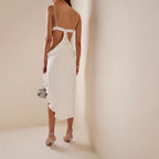 Backless Lace Dress - White Asymmetrical Spring Summer