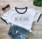 Men's Women's European And American T-shirts Black border and black charact
