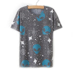 Alien Peace Relax T-Shirt - Casual Short Sleeve Tee XXL