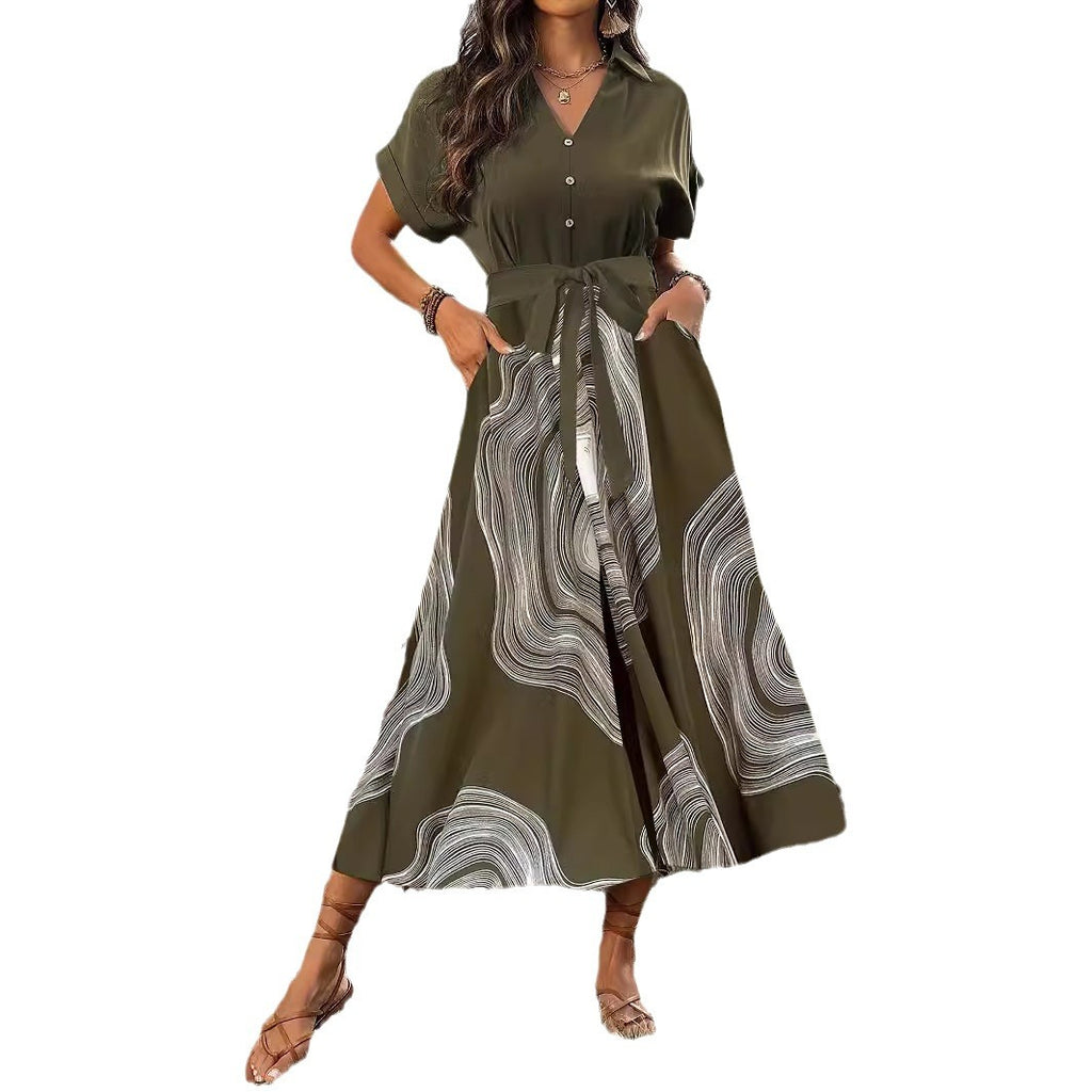 Summer Elegance Temperament Printed Dress